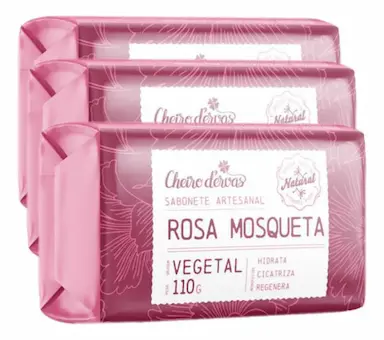 SABONETE DE ROSA MOSQUETA 3 X 110G CHEIRO D&amp;amp;#039ERVAS