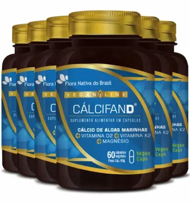 CáLCIO E VITAMINA D 6 X 60 CáPSULAS VEGANAS FLORA NATIVA