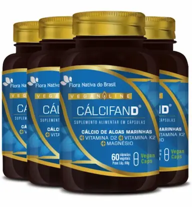 CáLCIO E VITAMINA D 4 X 60 CáPSULAS VEGANAS FLORA NATIVA