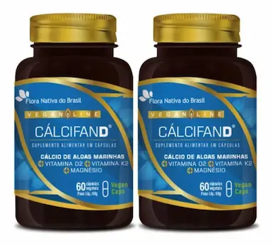 CáLCIO E VITAMINA D 2 X 60 CáPSULAS VEGANAS FLORA NATIVA