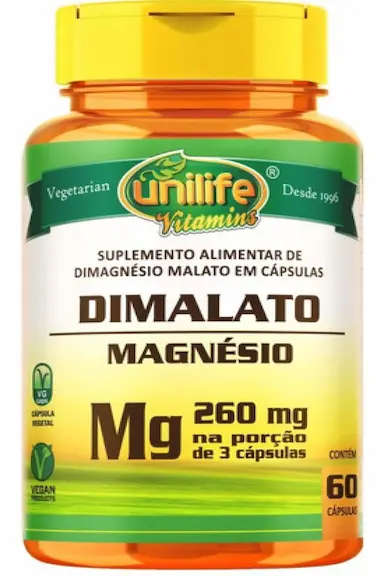 MAGNéSIO DIMALATO PURO 60 CáPSULAS - UNILIFE