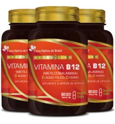 VITAMINA B12 3 X 60 CáPSULAS VEGANAS FLORA NATIVA