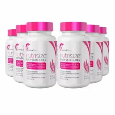 KIT 6 VITAMINA CAPILAR NUTRISIZE POWER WOMAN 30CAPS NATURAL FLORA SEM Sabor