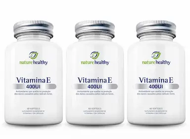 KIT C/ 3 VITAMINA E 400UI NATURE HEALTHY