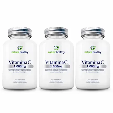 KIT C/ 3 - VITAMINA C 1.000MG NATURE HEALTHY