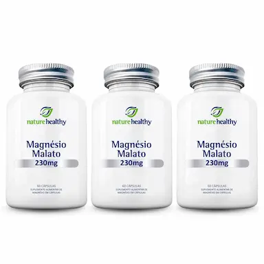 KIT C/ 3 - MAGNÉSIO MALATO 230MG  NATURE HEALTHY