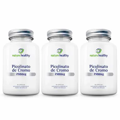 KIT C/ 3 - PICOLINATO DE CROMO 250MCG NATURE HEALTHY