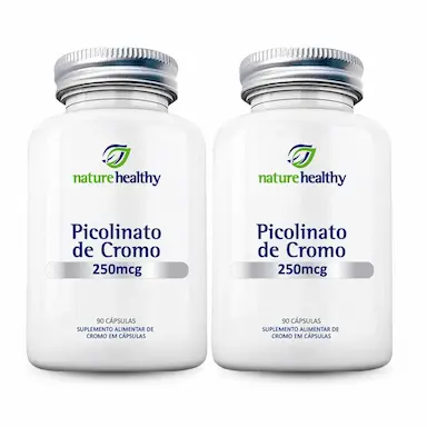 KIT C/ 2 - PICOLINATO DE CROMO 250MCG NATURE HEALTHY