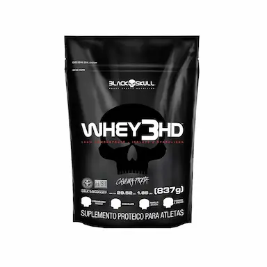 WHEY 3 HD MORANGO 837G REFIL - BLACK SKULL