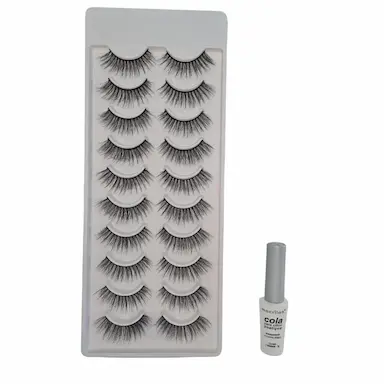 KIT MACRILAN COLA CíLIOS POSTIçOS+CíLIOS 3D 10 PARES 8D001