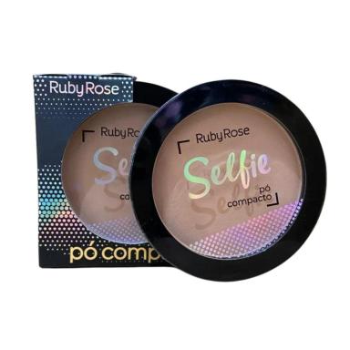 Pó COMPACTO SELFIE MAQUIAGEM RUBY ROSE MATTE NATURAL HB-7228 Pc02 - xpto