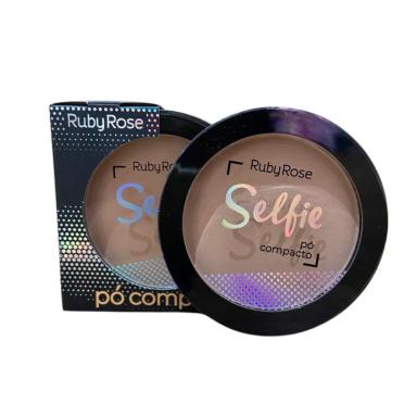 Pó COMPACTO SELFIE MAQUIAGEM RUBY ROSE MATTE NATURAL HB-7228 Pc20 - xpto