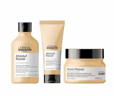 KIT L'ORéAL GOLD QUINOA - SHAMPOO, CONDICIONADOR E MáSCARA