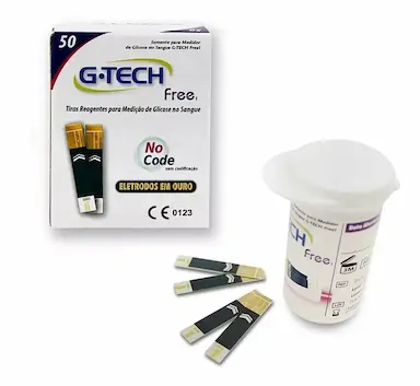 50 TIRAS REAGENTES G-TECH FREE1/ SMART TESTE DE GLICEMIA
