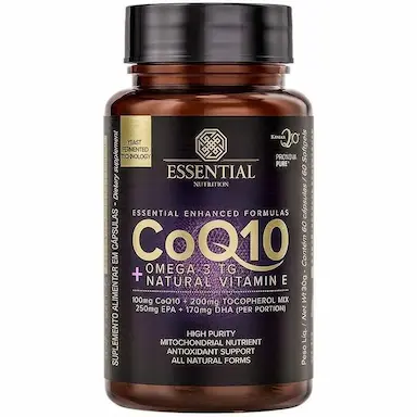 COENZIMA Q10 + OMEGA 3 TG +  VITAMINA E - 60 CAPSULAS - ESSENTIAL NUTRITION