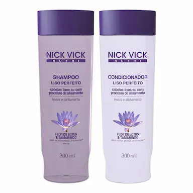 KIT SHAMPOO E COND LISO PERFEITO NICK VICK NUTRI 300ML