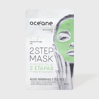 MáSCARA FACIAL 2 ETAPAS DE ALGAS MARINHAS E TEA TREE - DUAL STEP MASK 13G Sim