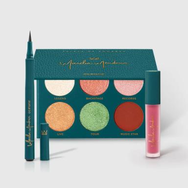 KIT PALETA DE SOMBRAS + CANETA DELINEADORA + BATOM ROSA MARíLIA MENDONçA BY OCéANE (3 PRODUTOS)