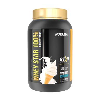 WHEY STAR 100% - 900G VANILLA ICE CREAM - NUTRATA