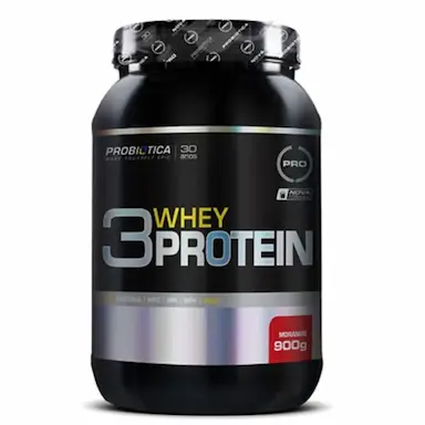 3 WHEY PROTEIN NOVA FORMULA - 900G MORANGO - PROBIóTICA