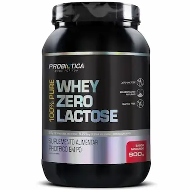 100% PURE WHEY ZERO LACTOSE - MORANGO 900G - PROBIóTICA