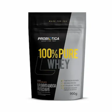 100% PURE WHEY NOVA FóRMULA - 900G REFIL CHOCOLATE - PROBIóTICA