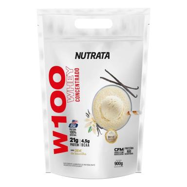 W100 WHEY CONCENTRADO - 900G REFIL BAUNILHA - NUTRATA