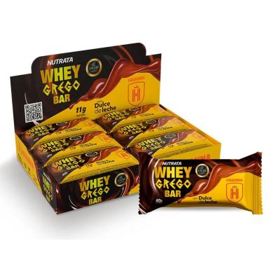 BARRA WHEY GREGO BAR - 12 UNIDADES DE 40G DULCE DE LECHE HAVANNA - NUTRATA