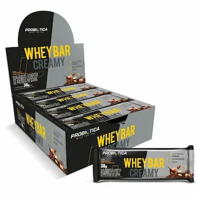 WHEY BAR CREAMY - 12 UNIDADES 38G  AMENDOIM COM CARAMELO - PROBIóTICA