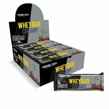WHEY BAR CREAMY - 12 UNIDADES 38G COOKIES &amp;amp;amp; CREAM - PROBIóTICA