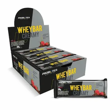 WHEY BAR CREAMY - 12 UNIDADES 38G MORANGO - PROBIóTICA