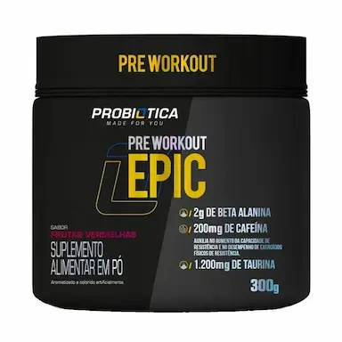 EPIC PRé WORKOUT - 300G FRUTAS VERMELHAS - PROBIóTICA