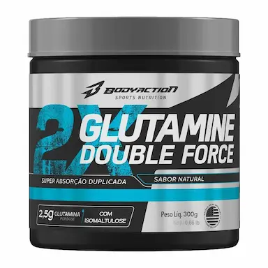 GLUTAMINE DOUBLE FORCE - 300G NATURAL - BODYACTION