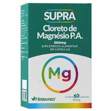 SUPRA CLORETO DE MAGNéSIO P.A. - 500MG 60 CáPSULAS - HERBAMED