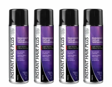 KIT 4 INSTANT HAIR PLUS 300ML MAQUIAGEM PARA CALVíCIE Preto