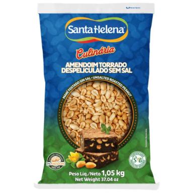 AMENDOIM TORRADO, SEM PELE, SEM SAL VEGANO SANTA HELENA 1,05KG