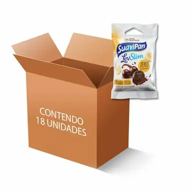 DRAGEADOS ZERO AçúCAR BANANA-PASSA COBERTO COM CHOCOLATE SUAVIPAN CONTENDO 18 PACOTES DE 40G CADA