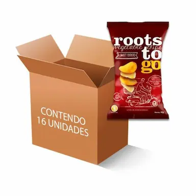 CHIPS DE BATATA-DOCES ROOTS TO GO CONTENDO 16 UNIDADES DE 45G