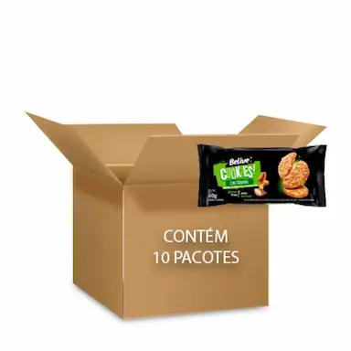 COOKIES BELIVE ZERO LACTOSE E GLúTEN CASTANHAS 10 PCTS DE 80G CADA