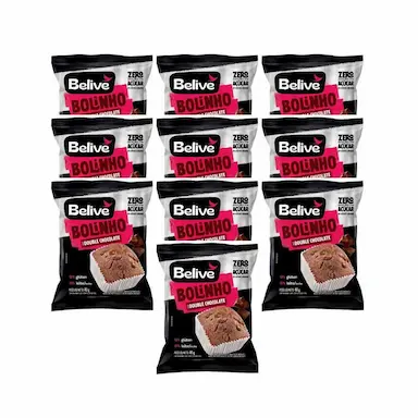 BOLINHO BELIVE BE FREE DOUBLE CHOCOLATE SEM GLúTEN, AçúCAR E LACTOSE CONTENDO 10 UNIDADES DE 40G CADA