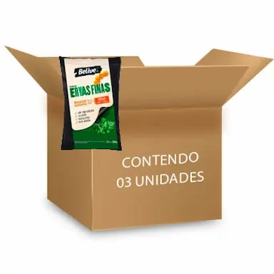 SNACK MILHO, QUINOA E LENTILHA BELIVE SEM GLUTEN ERVAS FINAS CONTENDO 3 PACOTES DE 35G CADA