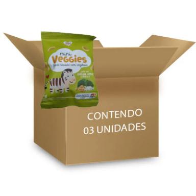 MINI VEGGIES SNACK ASSADO VEGETAIS LENTILHA, ARROZ E BRóCOLIS ZERO GLúTEN, NHAMI MAMI CONTENDO 3 PACOTES DE 18G CADA