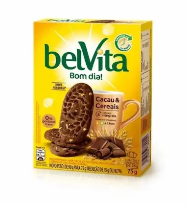 BISCOITO BELVITA CACAU &amp;amp;AMP; CEREAIS 75G - 3 PACOTINHOS COM 25G CADA