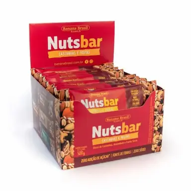 NUTS BAR CASTANHAS E FRUTAS ZERO AçúCAR CONTENDO 12 UNIDADES DE 25G CADA