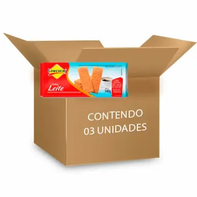 BISCOITO SABOR LEITE ZERO LACTOSE LOWçUCAR COM 3 PACOTES