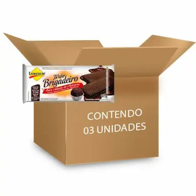BISCOITO WAFER BRIGADEIRO ZERO LACTOSE, ZERO AçúCAR LOWçUCAR CONTENDO 3 PACOTES DE 115G CADA