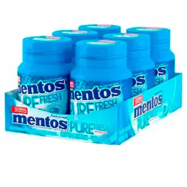 MENTOS POTE PURE FRESH MINT CONTENDO 6 FRASCOS COM 28 UNIDADES CADA