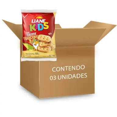 BISCOITO SEM LACTOSE MAIZENA MINI LIANE CONTENDO 3 PACOTES DE 100G CADA