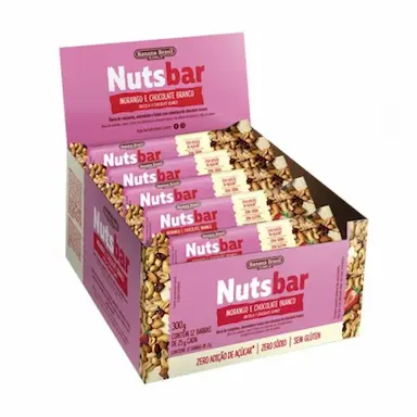 NUTS BAR MORANGO E CHOCOLATE BRANCO BANANA BRASIL 12 UN
