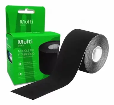 FITA KINéSIO FUNCIONAL MUSCLEFIX 5X500CM MULTILASER COR PRETO
